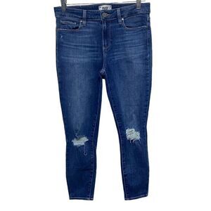 Paige Jeans Womens 29 Blue Verdugo Crop Distressed Ankle Length Stretch Mid Rise